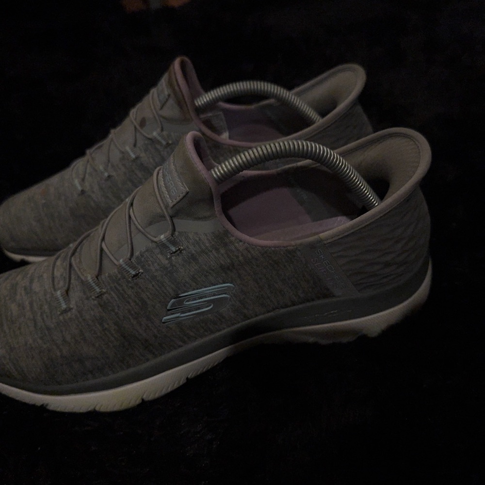 Skechers Gray and Pink Casual Sneakers